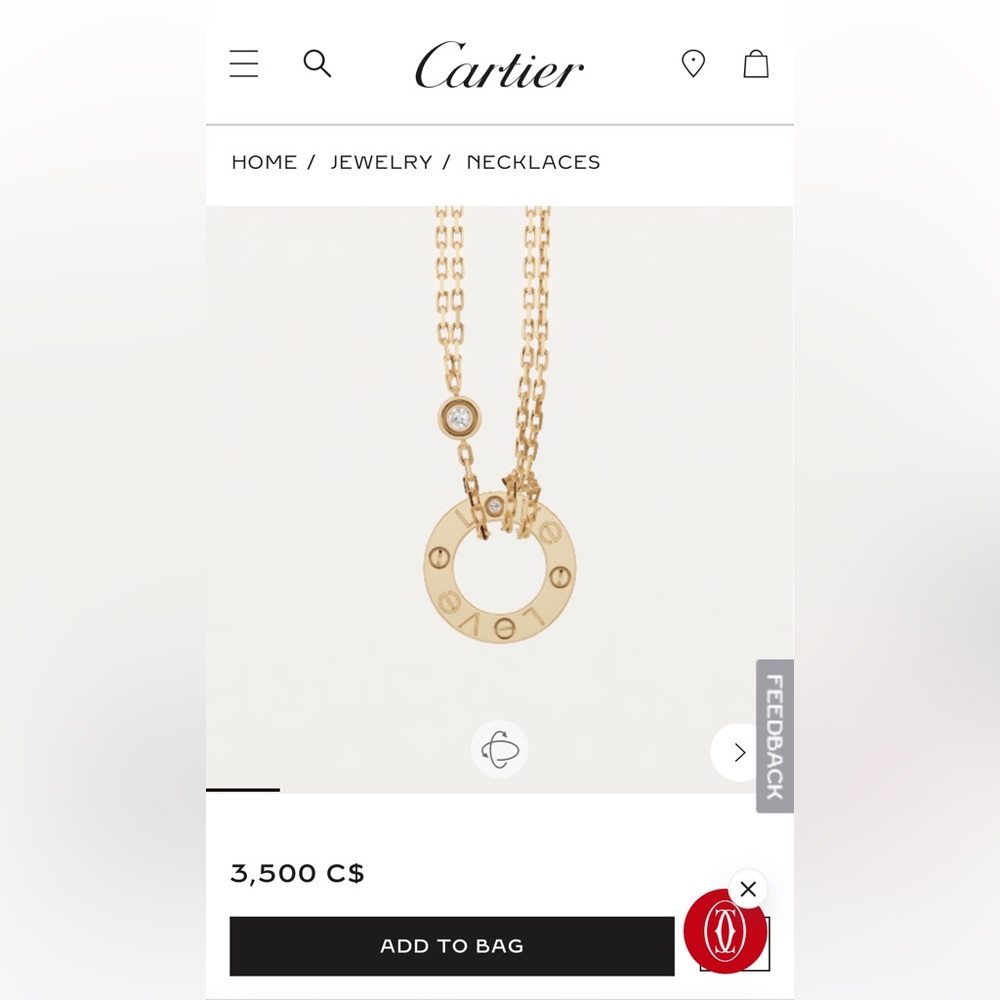 Cartier LOVE PENDANT, 2 DIAMONDS - never worn - brand new - Rose Gold